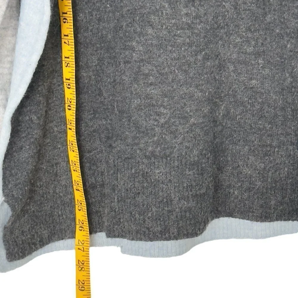 Westbound Wool Blend Oversized Boxy Drop Sleeve Colorblock Crew Neck Sweater (L)